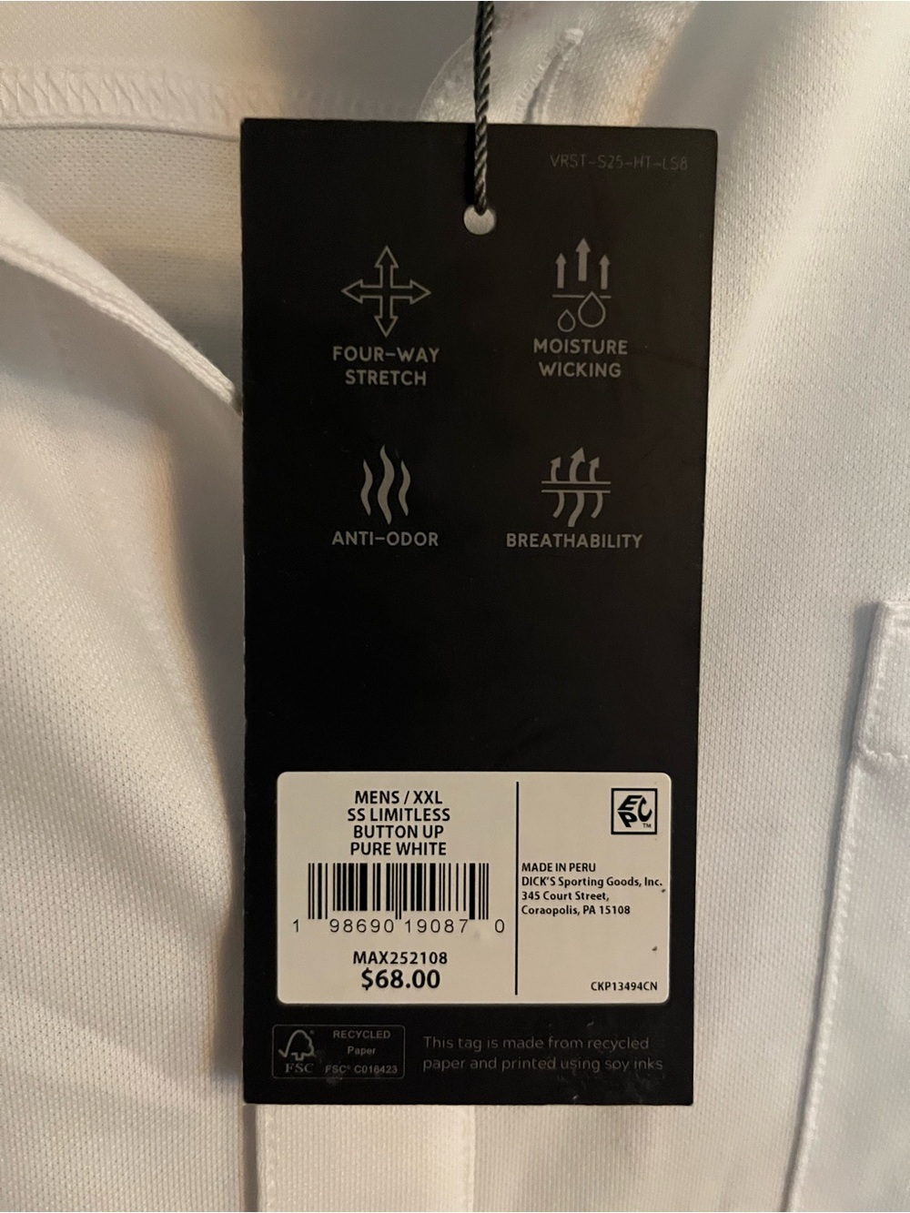 NWT Athletic Short Sleeve Button Down Shirt - Picture 6 of 8